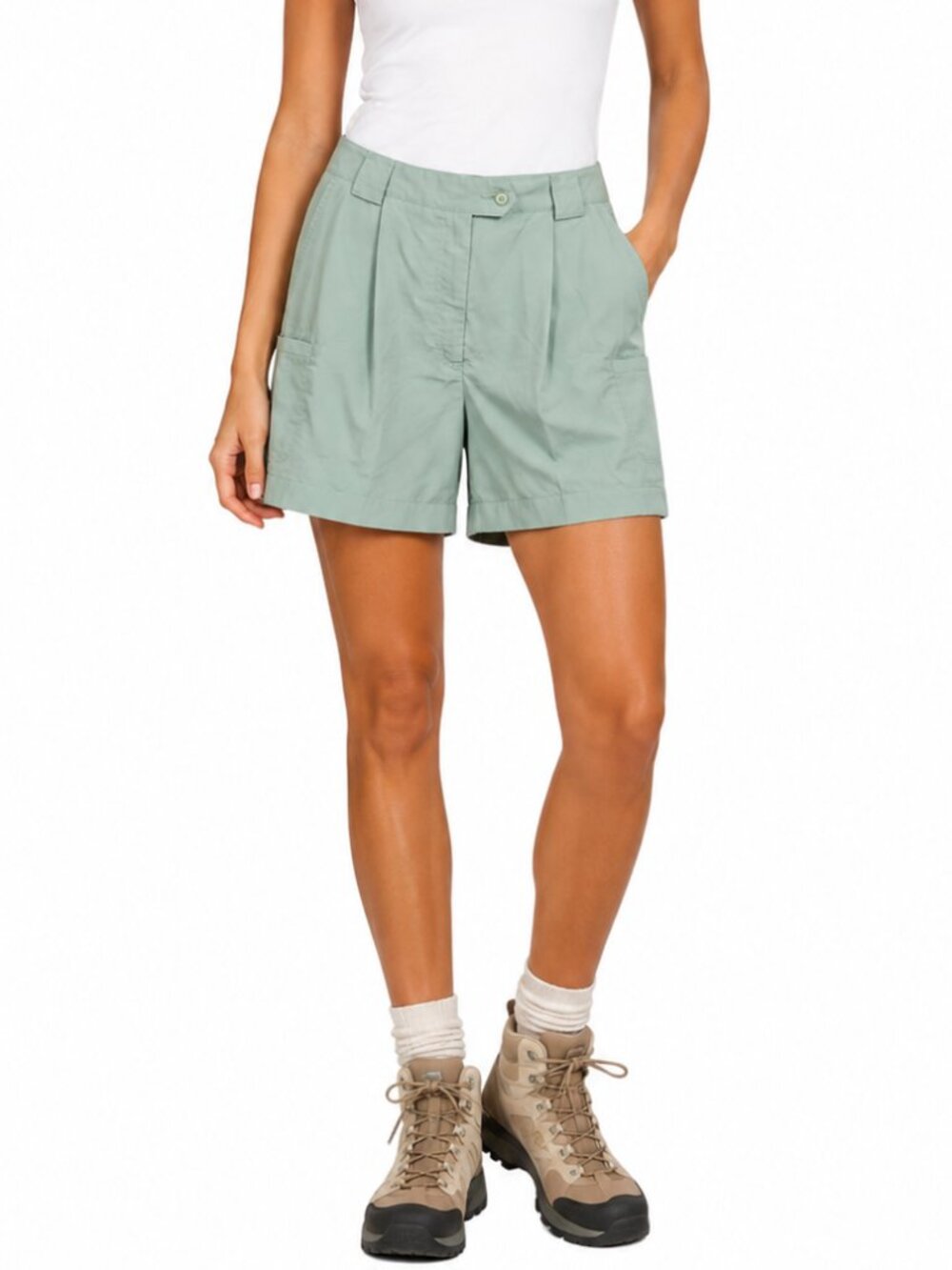 TILLEY Endurables Vintage Utility Safari 6.5" Cargo Shorts Green Sz 12 HR Pleats